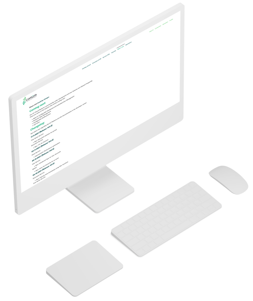 com2m Developer Center Whats new